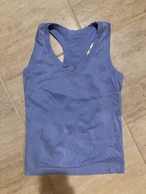 Joe Fresh Light Blue Ribbed Racerback Tank Top for Women